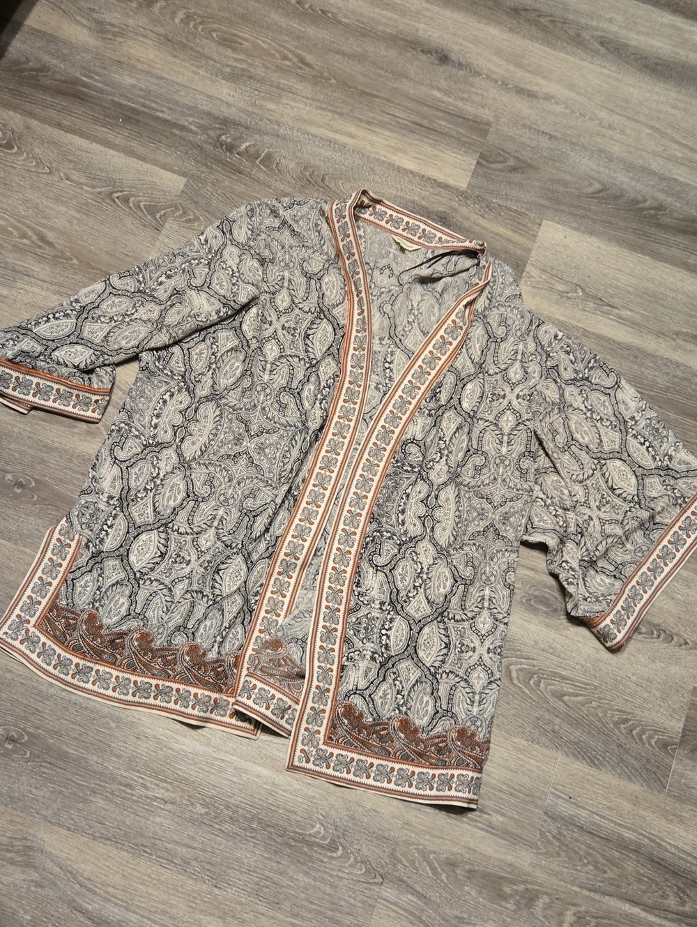 Max Studio open front print kimono sz 2X